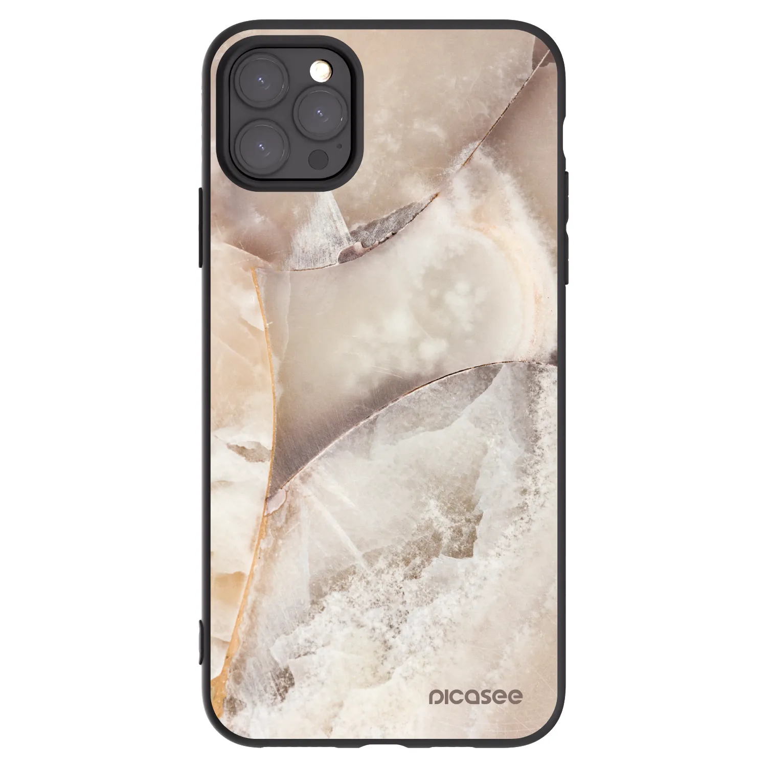 Picasee Μαύρη θήκη σιλικόνης για Apple iPhone 11 Pro Max - Cream marble
