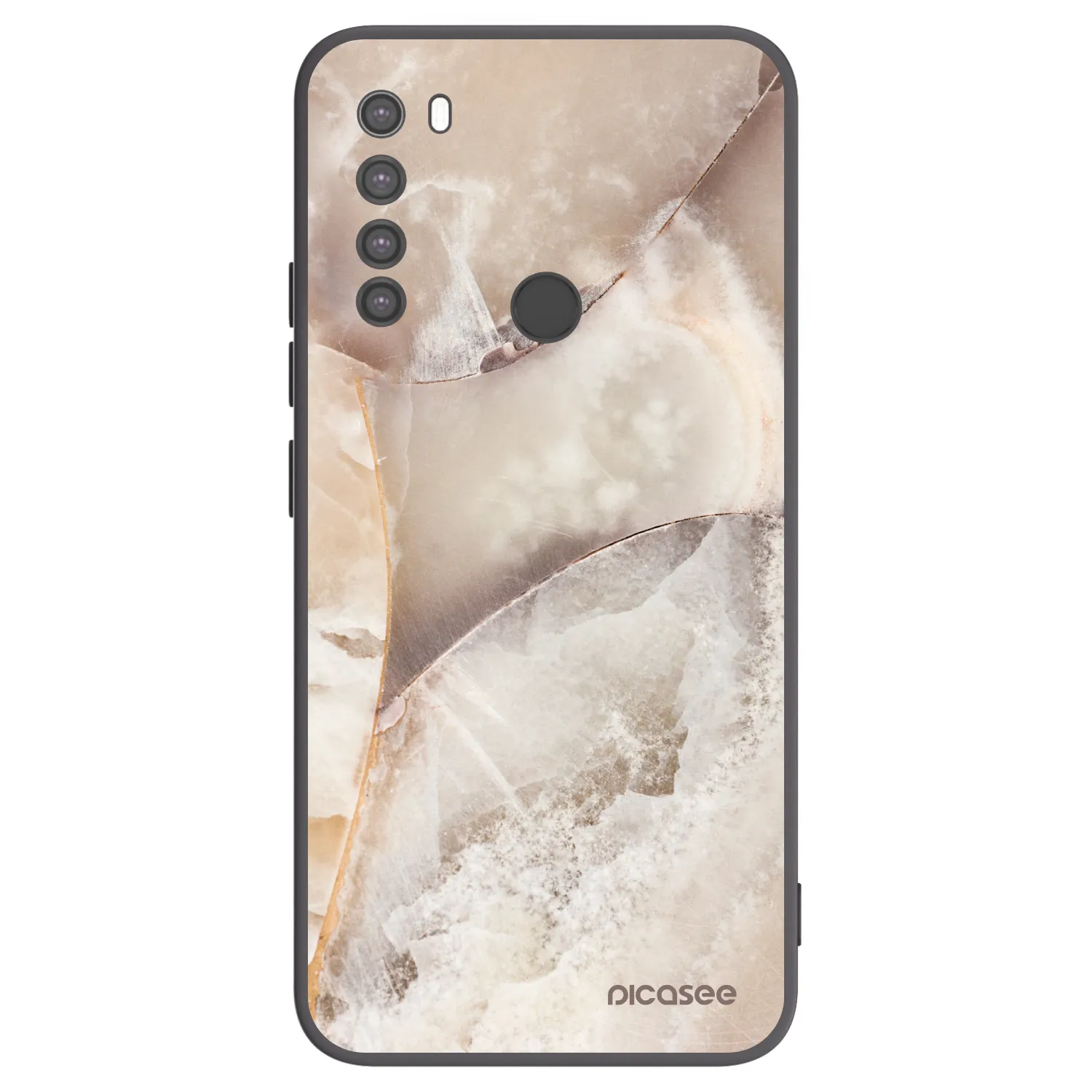 Picasee Μαύρη θήκη σιλικόνης για Xiaomi Redmi Note 8 - Cream marble