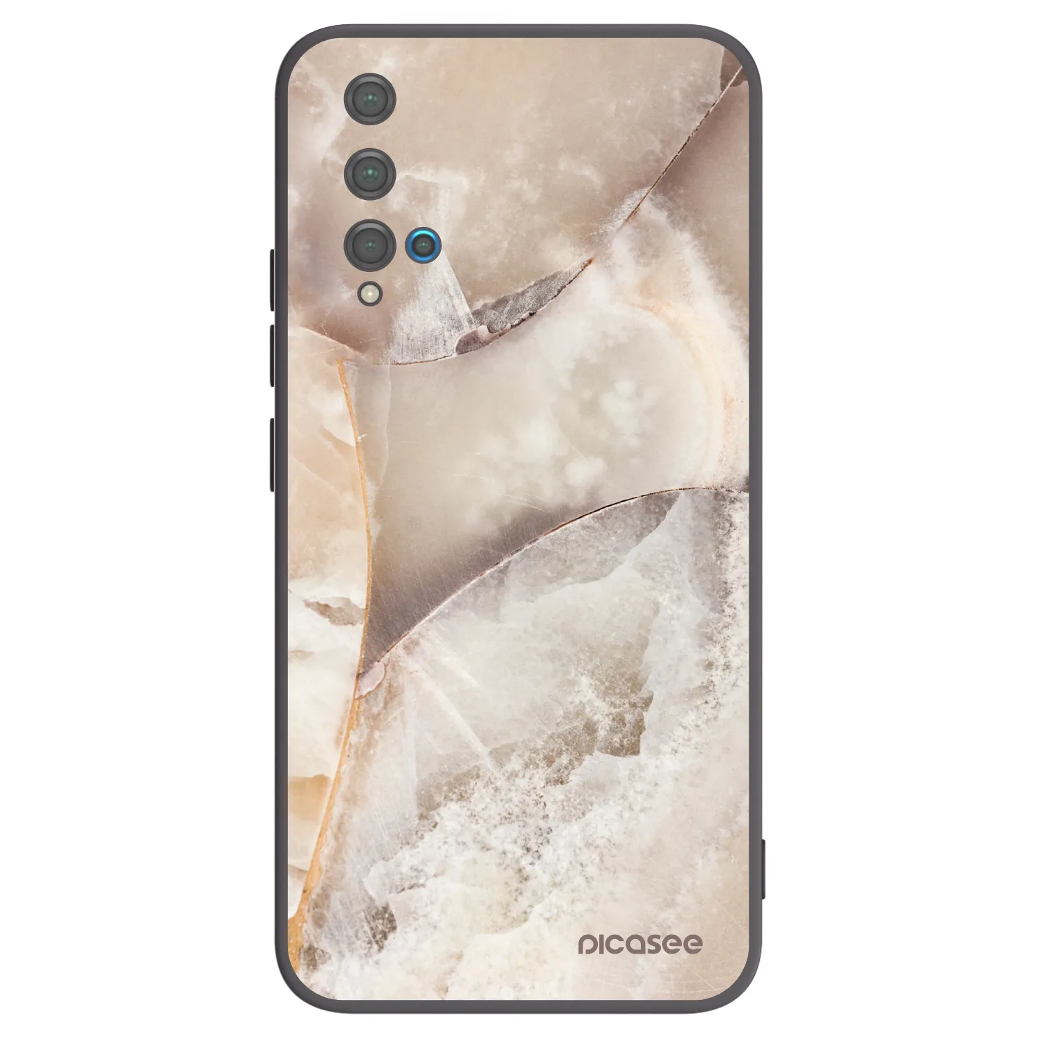 Picasee Μαύρη θήκη σιλικόνης για Huawei Nova 5T - Cream marble