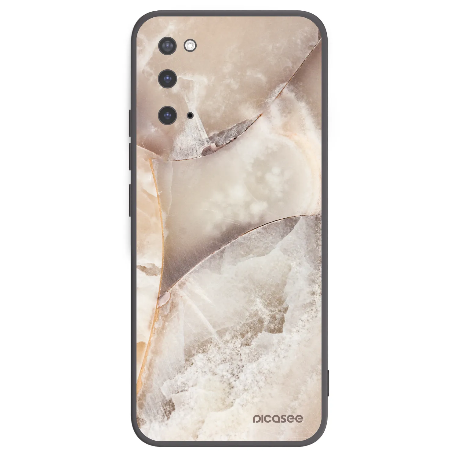 Picasee Μαύρη θήκη σιλικόνης για Samsung Galaxy S20 G980F - Cream marble