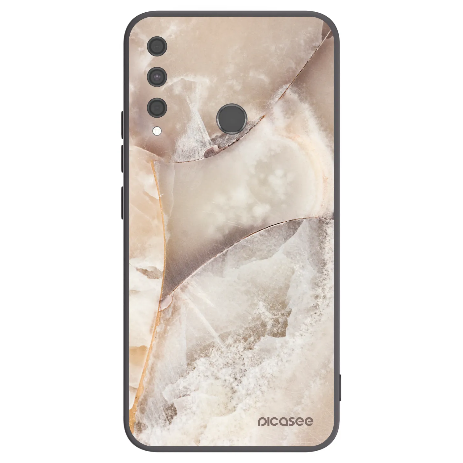 Picasee Μαύρη θήκη σιλικόνης για Huawei P40 Lite E - Cream marble