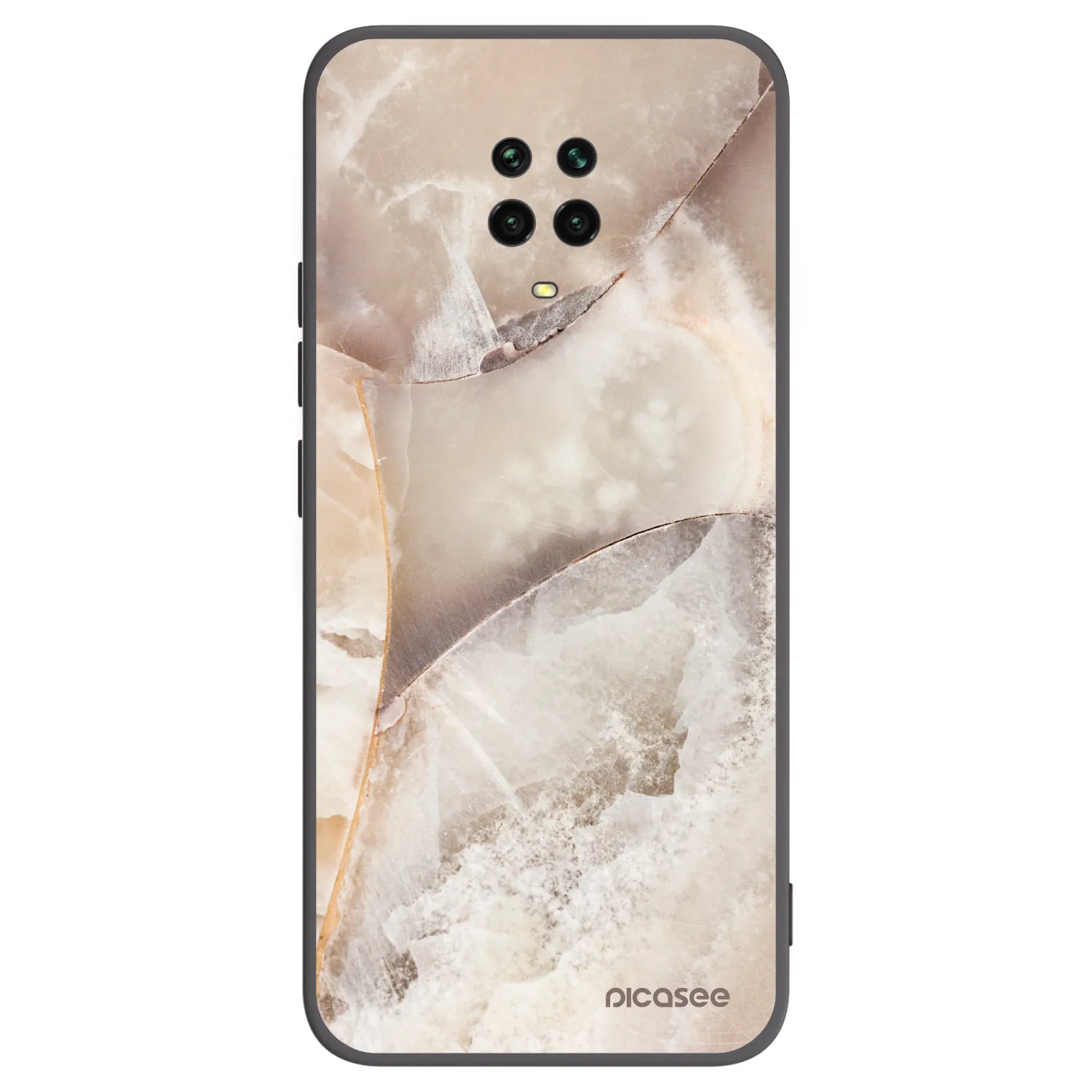 Picasee Μαύρη θήκη σιλικόνης για Xiaomi Redmi Note 9 Pro - Cream marble