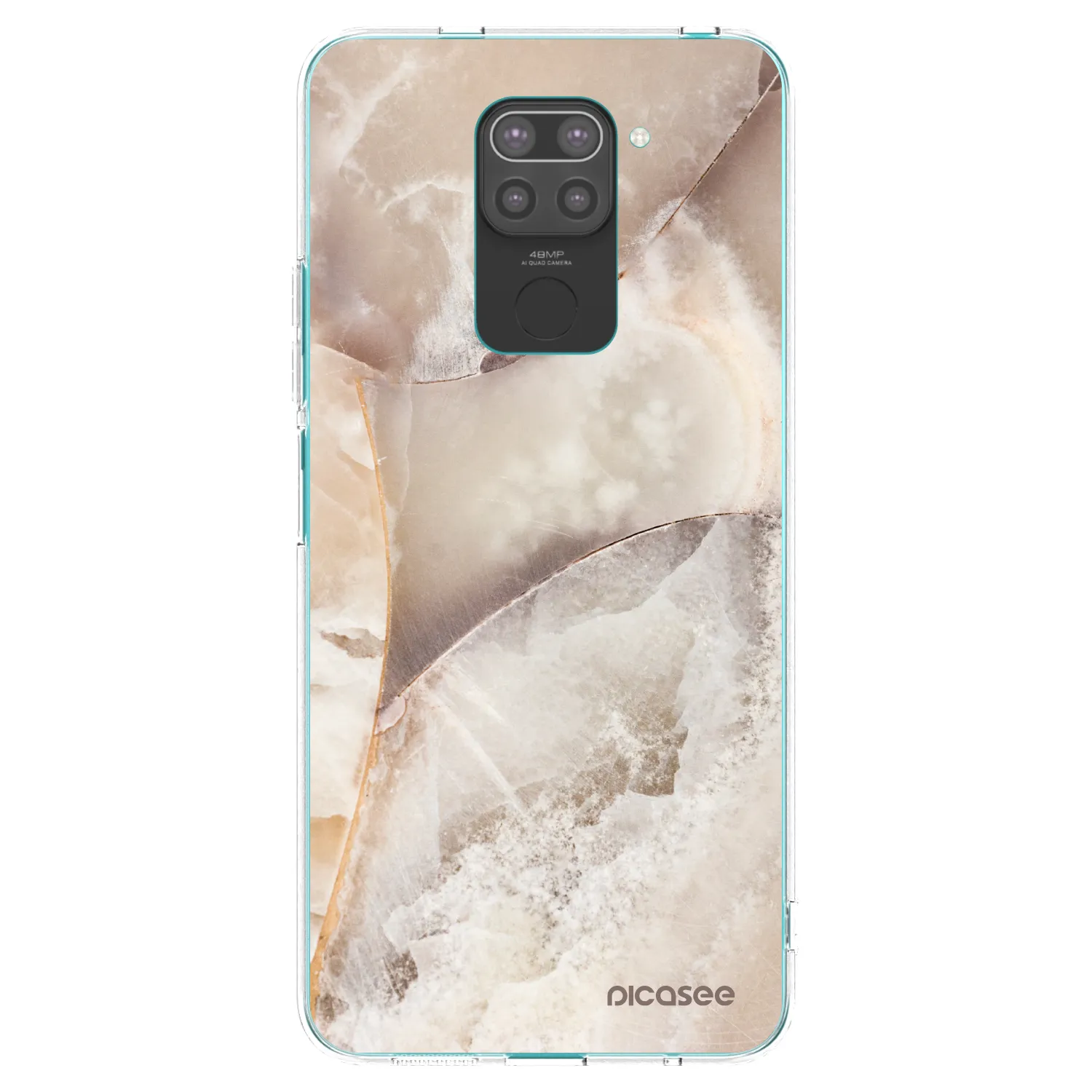 Picasee Μαύρη θήκη σιλικόνης για Xiaomi Redmi Note 9 - Cream marble