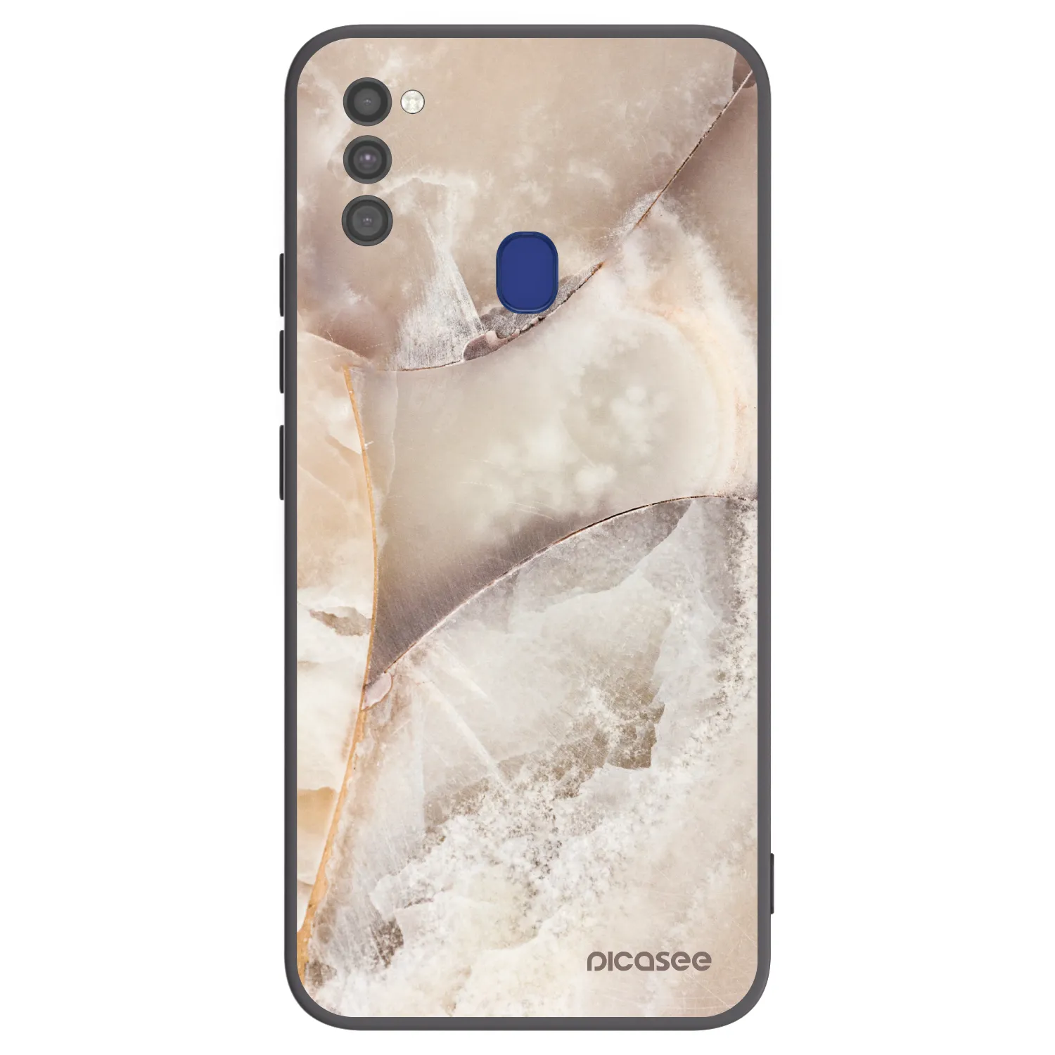 Picasee Μαύρη θήκη σιλικόνης για Samsung Galaxy M21 M215F - Cream marble