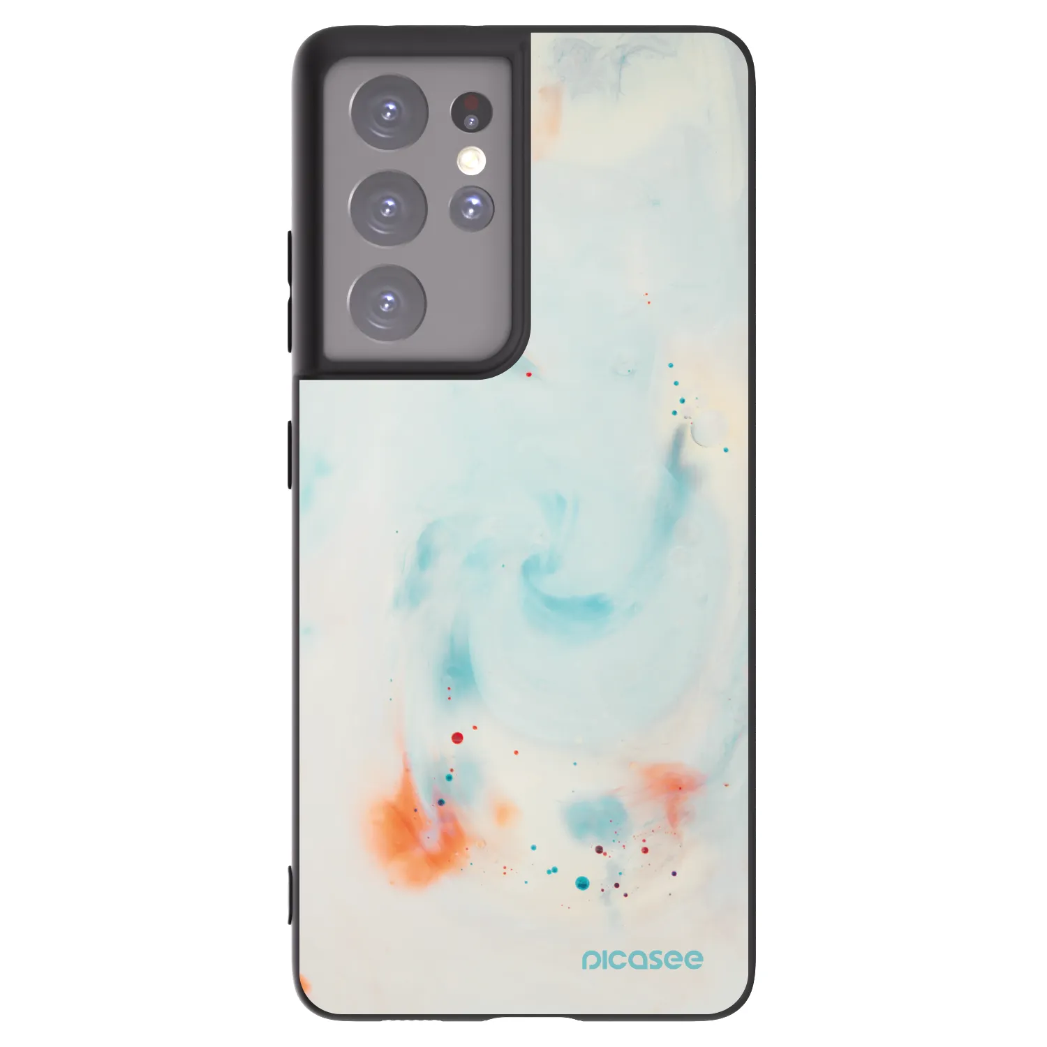Picasee Μαύρη θήκη σιλικόνης για Samsung Galaxy S21 Ultra 5G G998B - Splash