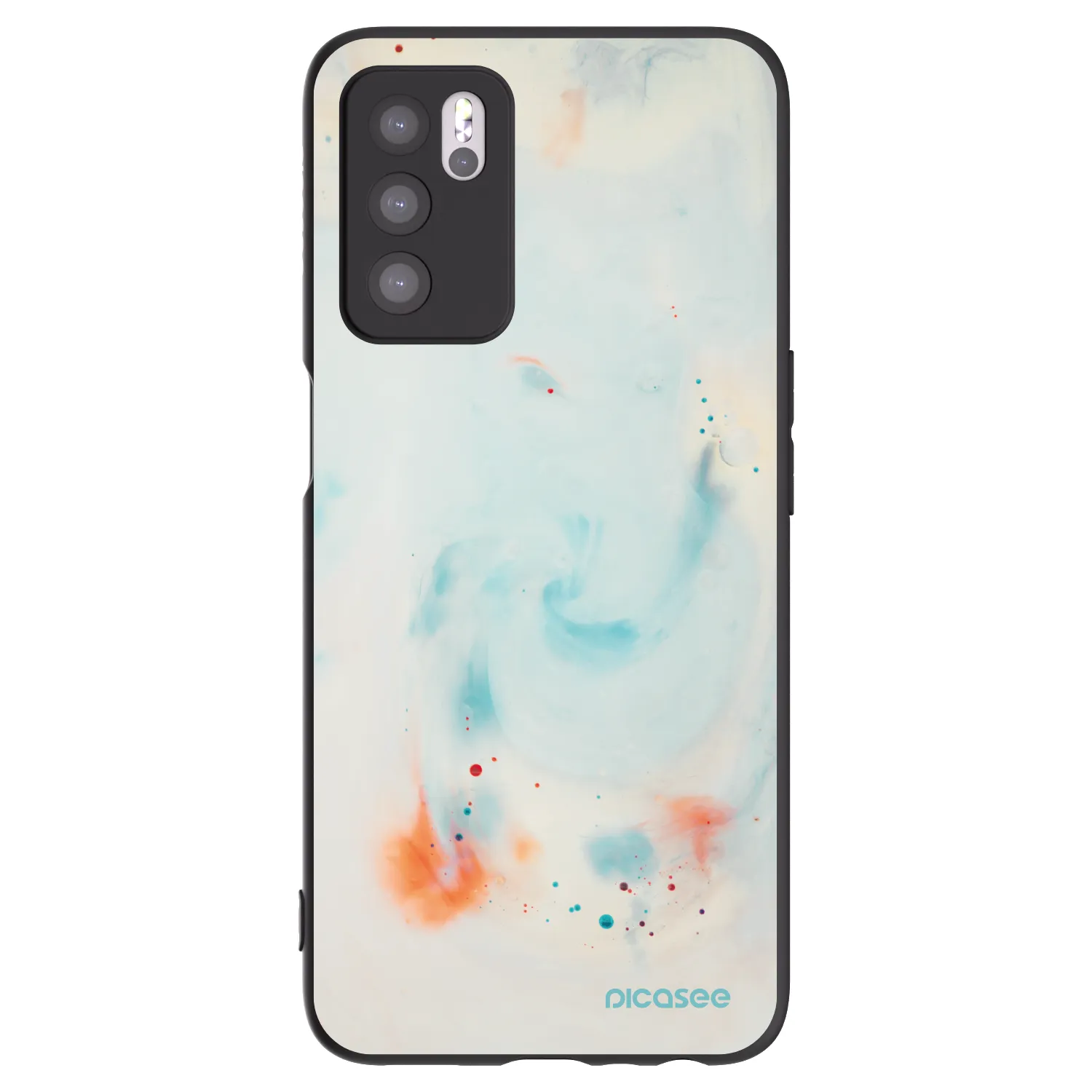 Picasee Μαύρη θήκη σιλικόνης για OPPO A16s - Splash