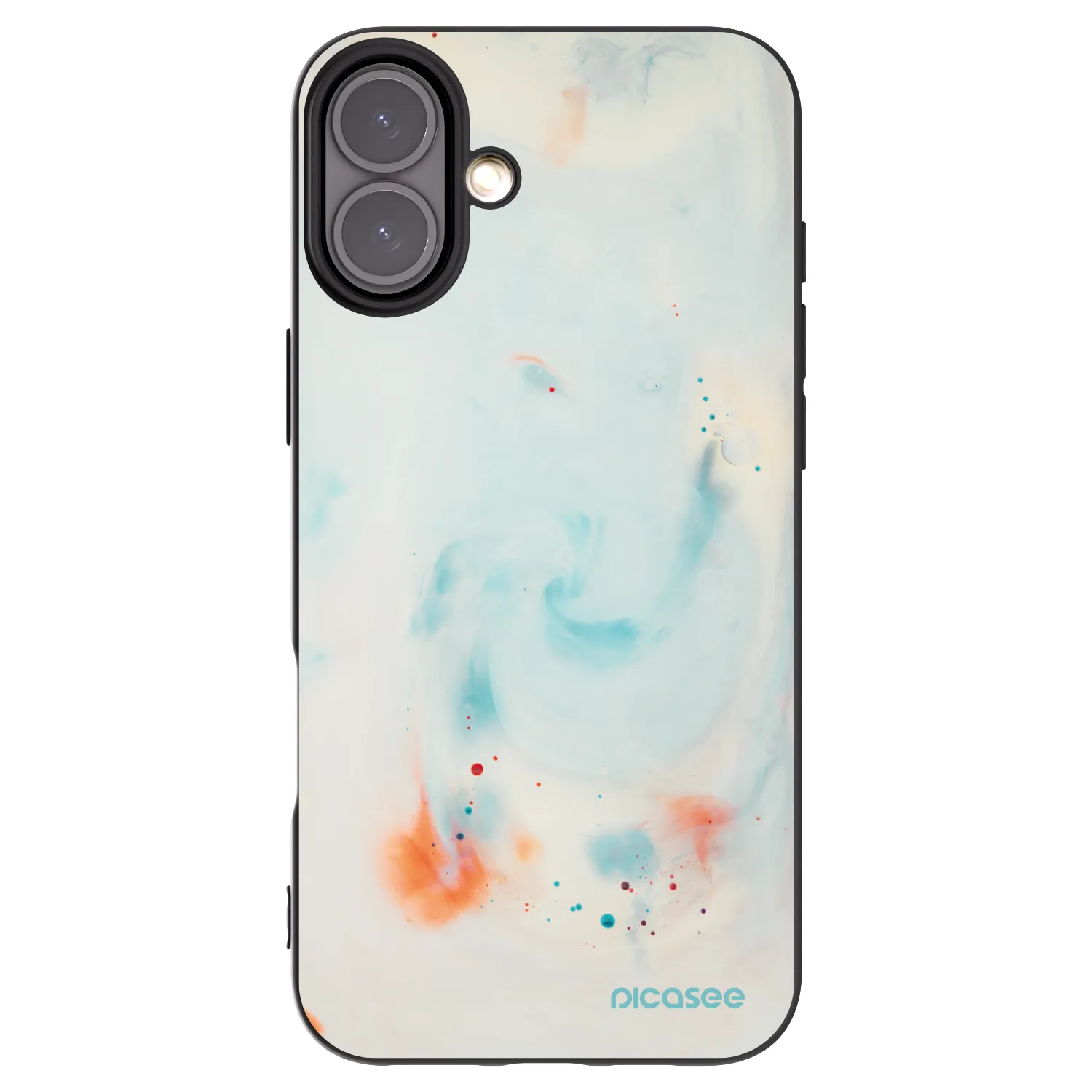Picasee Μαύρη θήκη σιλικόνης για Apple iPhone 16 Plus - Splash