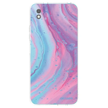 Picasee Μαύρη θήκη σιλικόνης για Xiaomi Redmi 9A - Pink liquid