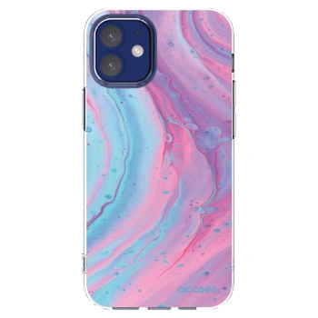 Picasee διαφανής θήκη σιλικόνης Apple iPhone 12 mini - Pink liquid