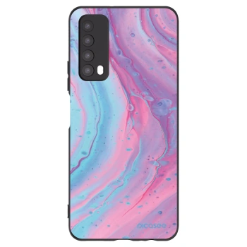 Picasee Μαύρη θήκη σιλικόνης για Huawei P Smart 2021 - Pink liquid