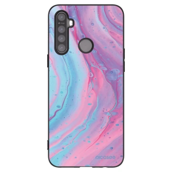 Picasee Μαύρη θήκη σιλικόνης για Realme 6i - Pink liquid