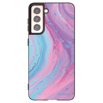 Picasee Μαύρη θήκη σιλικόνης για Samsung Galaxy S21 5G G991B - Pink liquid