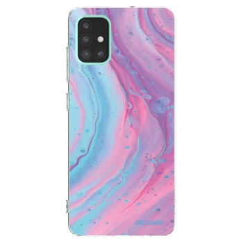 Picasee διαφανής θήκη σιλικόνης Samsung Galaxy M31s - Pink liquid