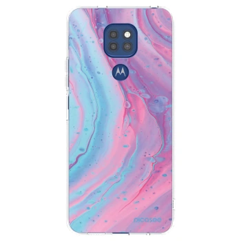 Picasee διαφανής θήκη σιλικόνης Motorola Moto G9 Play - Pink liquid