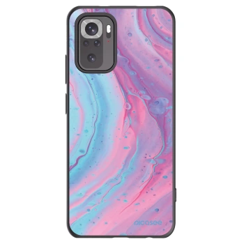 Picasee Μαύρη θήκη σιλικόνης για Xiaomi Redmi Note 10 - Pink liquid