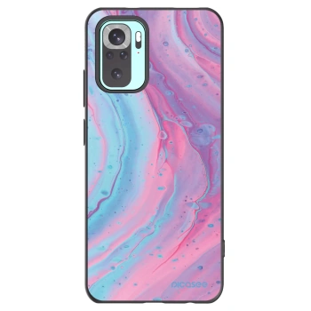 Picasee Μαύρη θήκη σιλικόνης για Xiaomi Redmi Note 10 Pro - Pink liquid