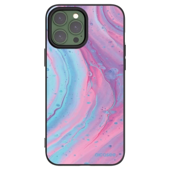 Picasee Μαύρη θήκη σιλικόνης για Apple iPhone 13 Pro Max - Pink liquid