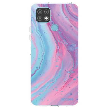 Picasee διαφανής θήκη σιλικόνης Realme C21 - Pink liquid
