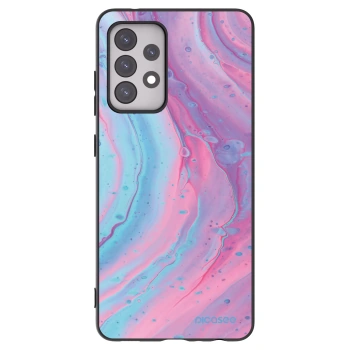 Picasee Μαύρη θήκη σιλικόνης για Samsung Galaxy A52s 5G A528B - Pink liquid