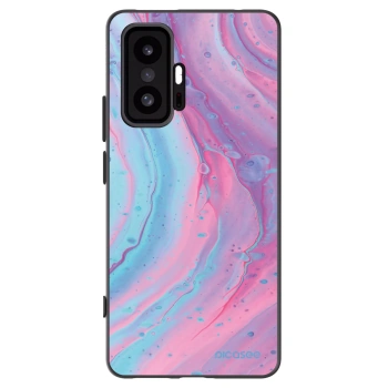 Picasee Μαύρη θήκη σιλικόνης για Xiaomi 11T - Pink liquid