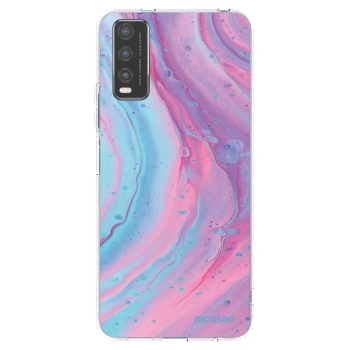 Picasee διαφανής θήκη σιλικόνης Vivo Y20s - Pink liquid