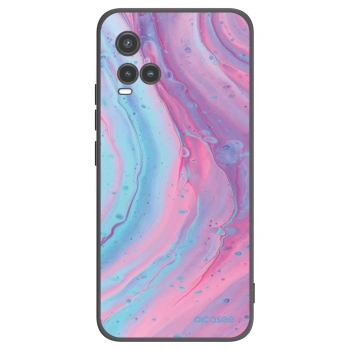 Picasee Μαύρη θήκη σιλικόνης για Vivo Y33s - Pink liquid