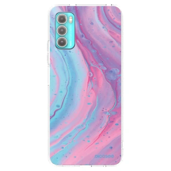 Picasee διαφανής θήκη σιλικόνης Motorola Moto G60 - Pink liquid