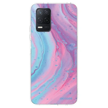 Picasee διαφανής θήκη σιλικόνης Realme 8 5G - Pink liquid
