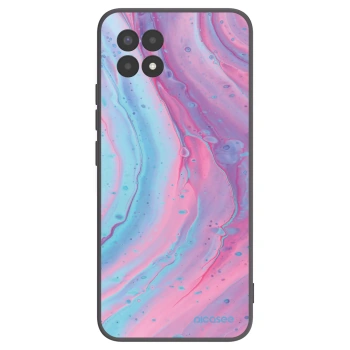 Picasee Μαύρη θήκη σιλικόνης για Realme 8i - Pink liquid