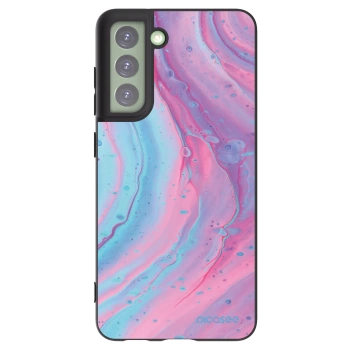 Picasee Μαύρη θήκη σιλικόνης για Samsung Galaxy S21 FE 5G - Pink liquid