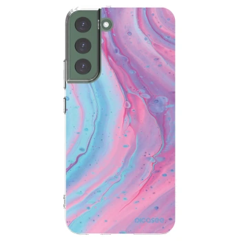 Picasee διαφανής θήκη σιλικόνης Samsung Galaxy S22+ 5G - Pink liquid
