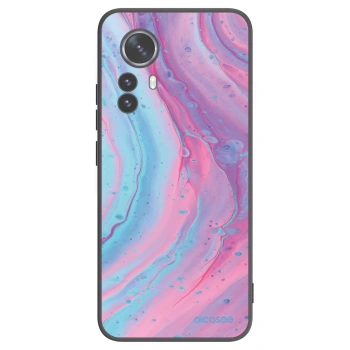 Picasee Μαύρη θήκη σιλικόνης για Xiaomi 12 Pro - Pink liquid