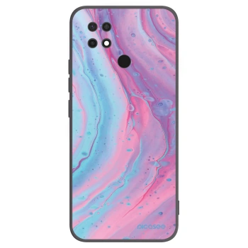 Picasee Μαύρη θήκη σιλικόνης για Xiaomi Redmi 10C - Pink liquid