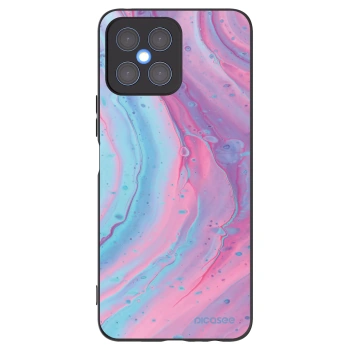 Picasee Μαύρη θήκη σιλικόνης για Honor X8 4G - Pink liquid