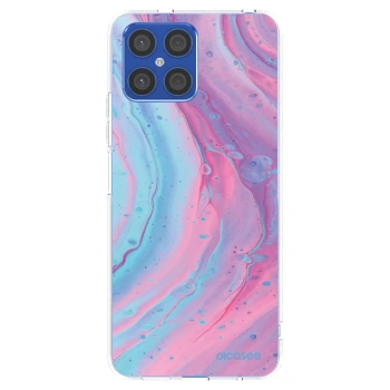 Picasee διαφανής θήκη σιλικόνης Honor X8 4G - Pink liquid