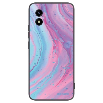 Picasee Μαύρη θήκη σιλικόνης για Vivo Y01 - Pink liquid