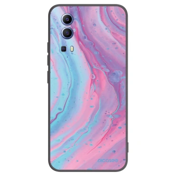 Picasee Μαύρη θήκη σιλικόνης για Vivo Y52 5G - Pink liquid