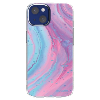 Picasee διαφανής θήκη σιλικόνης Apple iPhone 14 - Pink liquid