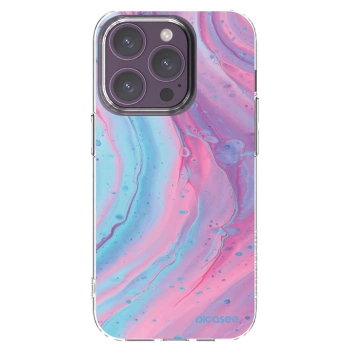 Picasee διαφανής θήκη σιλικόνης Apple iPhone 14 Pro - Pink liquid