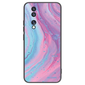 Picasee Μαύρη θήκη σιλικόνης για Honor 70 - Pink liquid