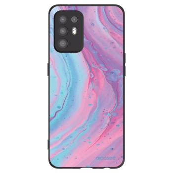 Picasee Μαύρη θήκη σιλικόνης για OPPO A94 5G - Pink liquid