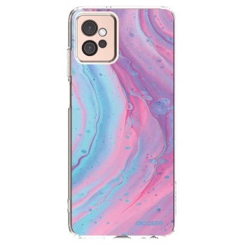 Picasee διαφανής θήκη σιλικόνης Motorola Moto G32 - Pink liquid
