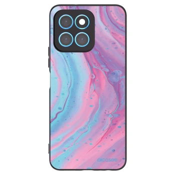 Picasee Μαύρη θήκη σιλικόνης για Honor X6 - Pink liquid