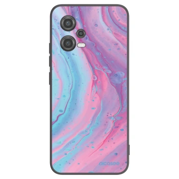 Picasee Μαύρη θήκη σιλικόνης για Xiaomi Poco X5 - Pink liquid