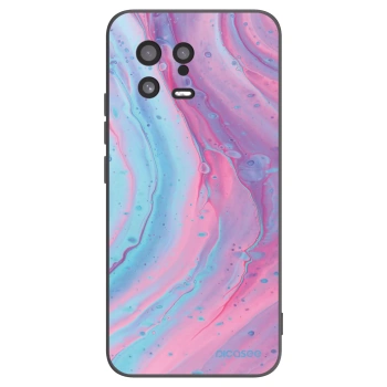 Picasee Μαύρη θήκη σιλικόνης για Xiaomi 13 - Pink liquid