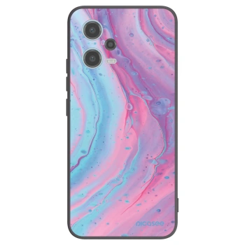 Picasee Μαύρη θήκη σιλικόνης για Xiaomi Redmi Note 12 5G - Pink liquid