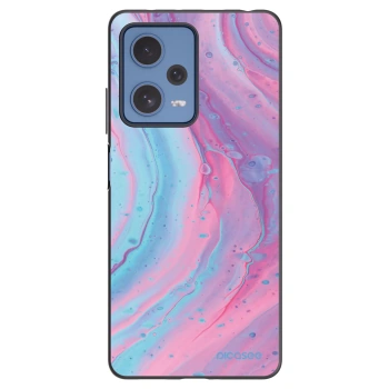 Picasee Μαύρη θήκη σιλικόνης για Xiaomi Redmi Note 12 Pro 5G - Pink liquid