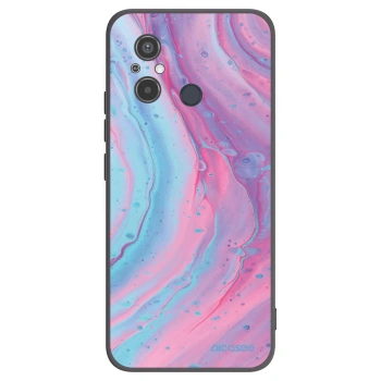 Picasee Μαύρη θήκη σιλικόνης για Xiaomi Redmi 12C - Pink liquid