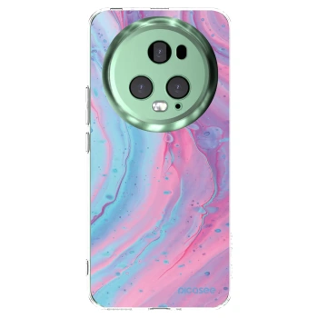 Picasee διαφανής θήκη σιλικόνης Honor Magic5 Pro - Pink liquid