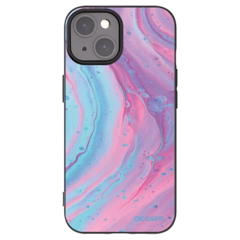 Picasee Μαύρη θήκη σιλικόνης για Apple iPhone 15 - Pink liquid